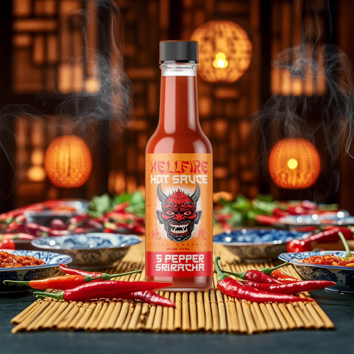 Hellfire 5-Pepper Blend Sriracha Sauce