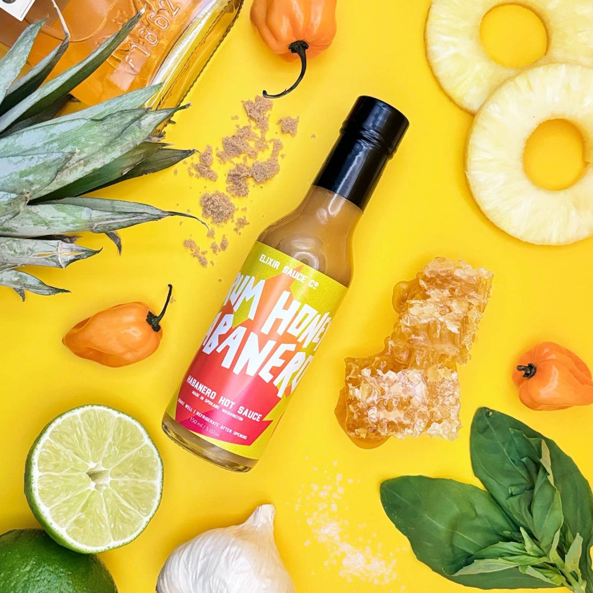 Elixir Sauce Co Rum Honey Habanero Hot Sauce