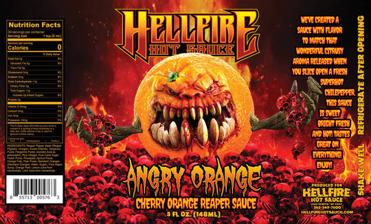 New! Hellfire Hot Sauce Angry Orange Hot Sauce