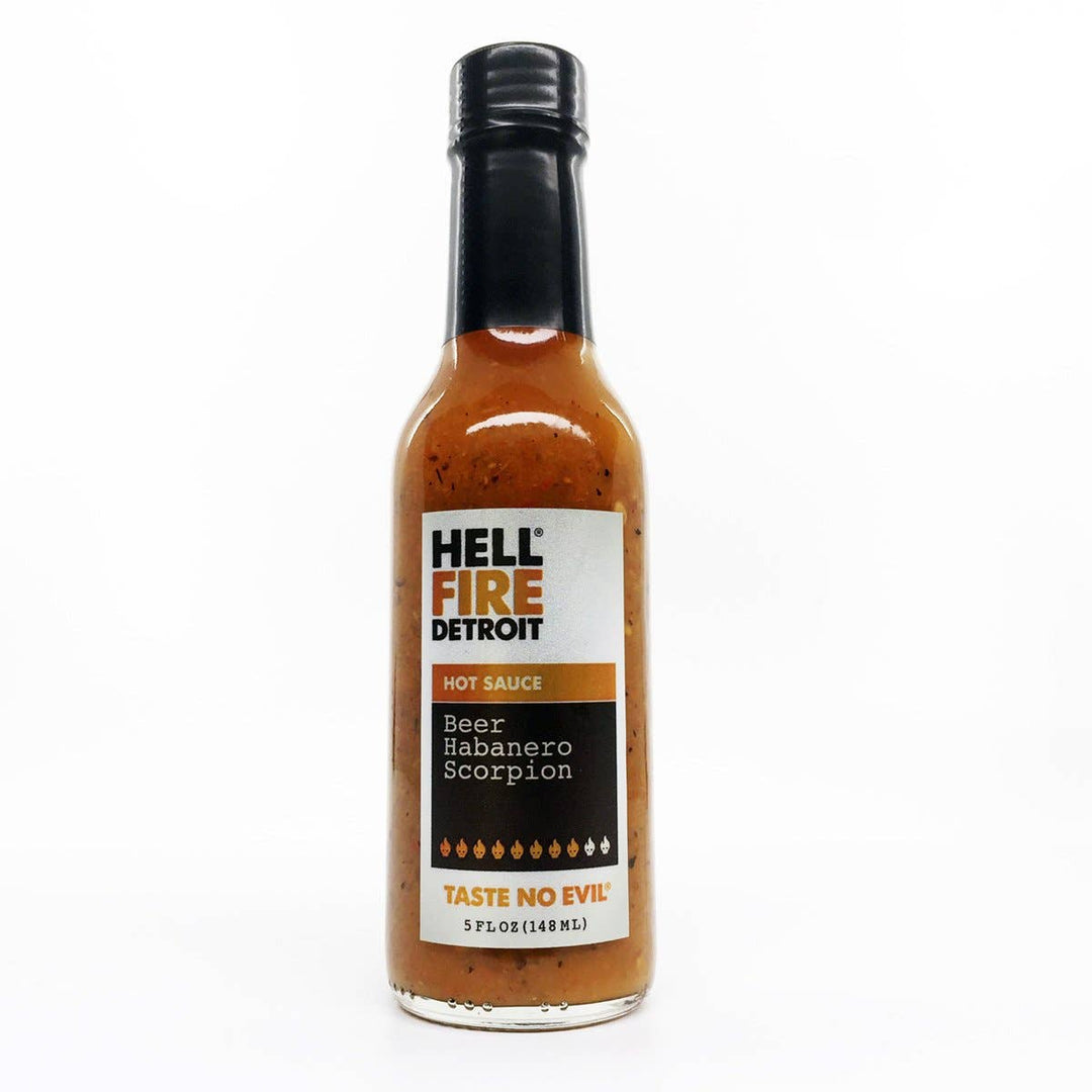 Hell Fire Detroit Beer Habanero Scorpion Hot Sauce
