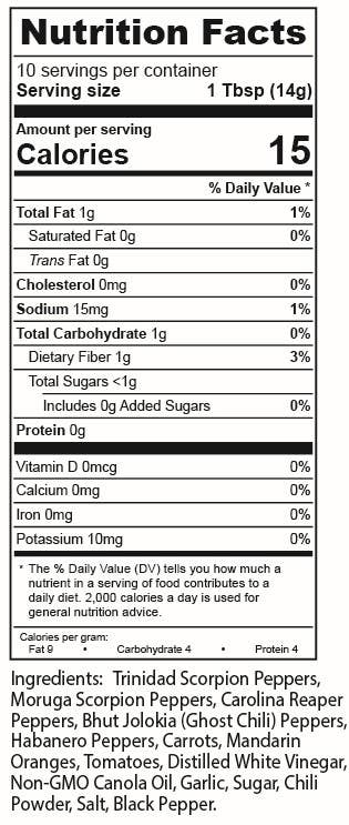 The Rapture | 5oz Bottle| Fresh, raw veg flavor | Heat 10/10