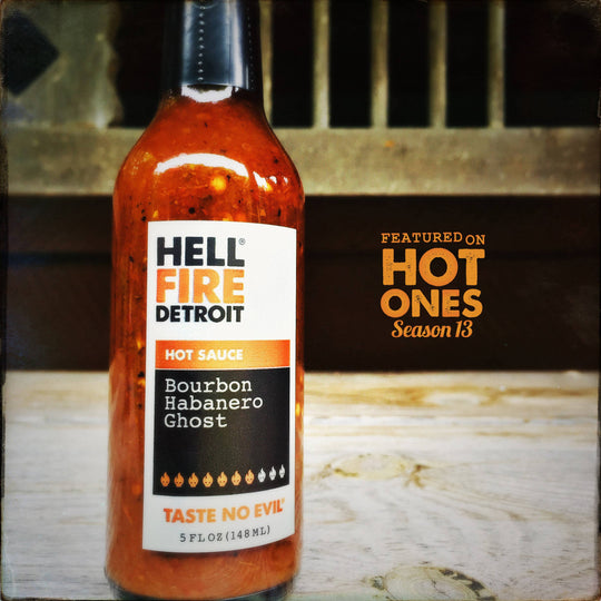 Hell Fire Detroit Bourbon Habanero Ghost Hot Sauce