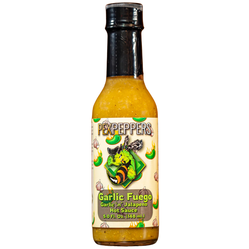 PexPeppers Garlic Fuego Hot Sauce