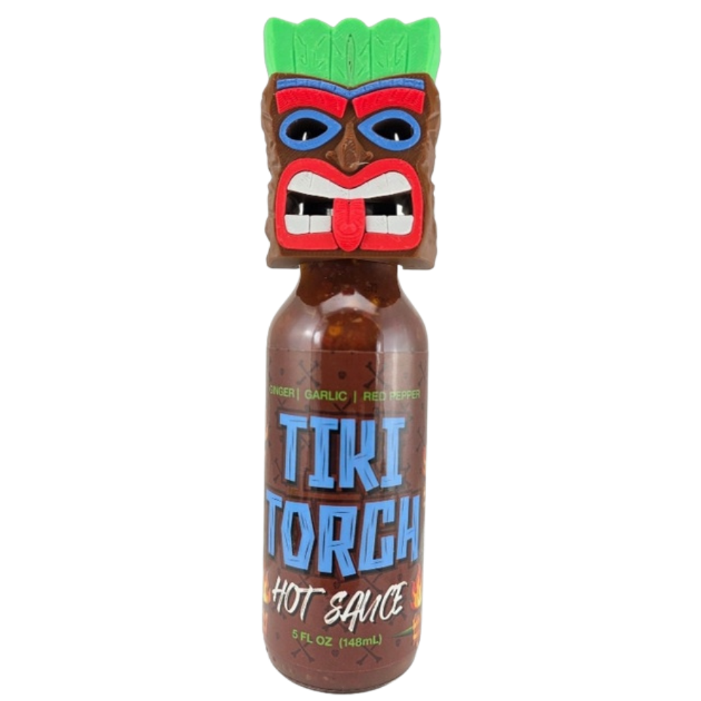 United Sauces Tiki Torch Hot Sauce with Tiki Mask