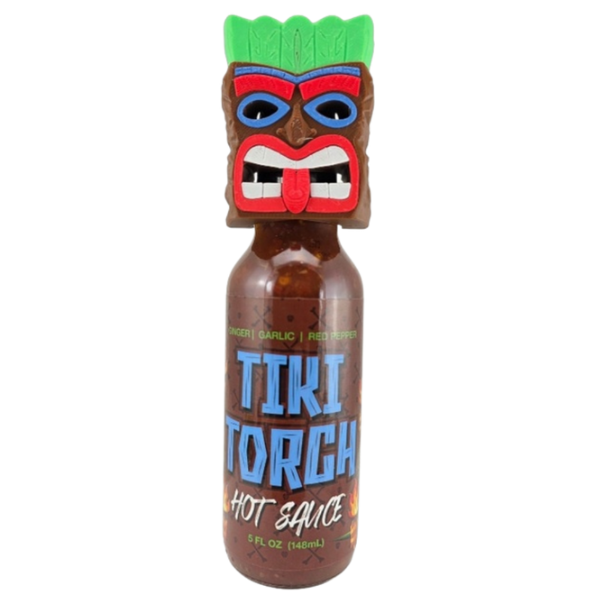 United Sauces Tiki Torch Hot Sauce with Tiki Mask