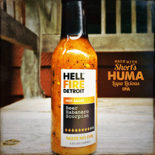 Hell Fire Detroit Beer Habanero Scorpion Hot Sauce