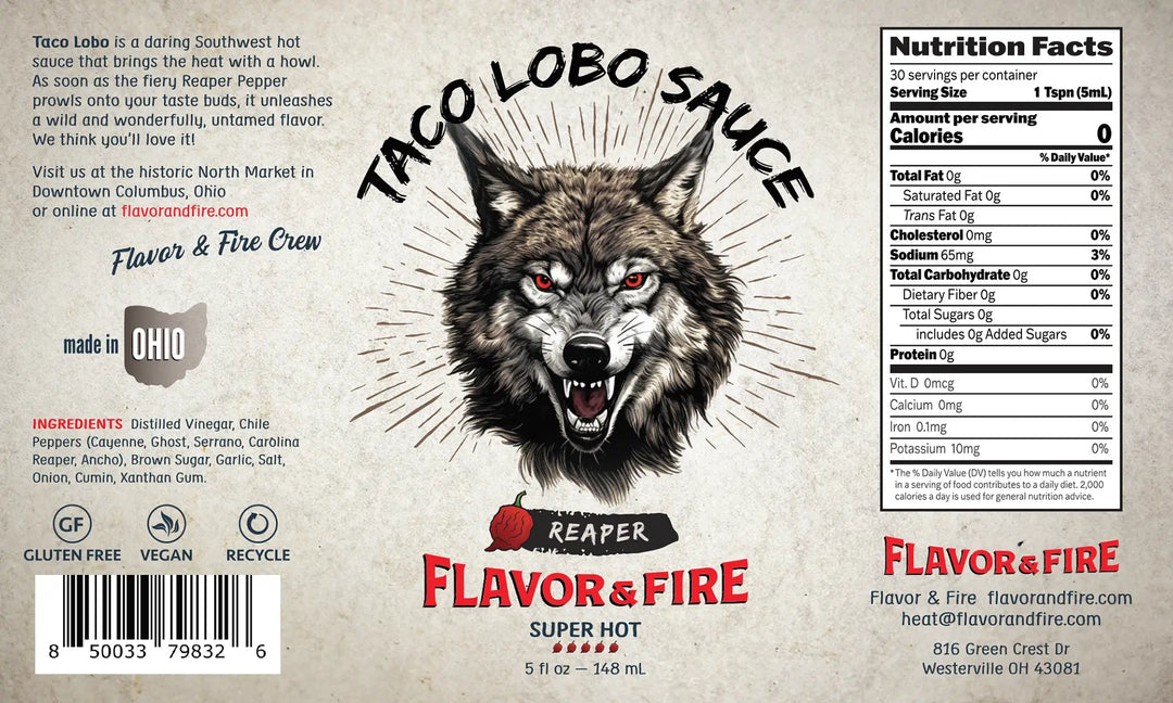 Flavor & Fire Taco Lobo (Wolf) Hot Sauce