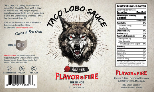 Flavor & Fire Taco Lobo (Wolf) Hot Sauce