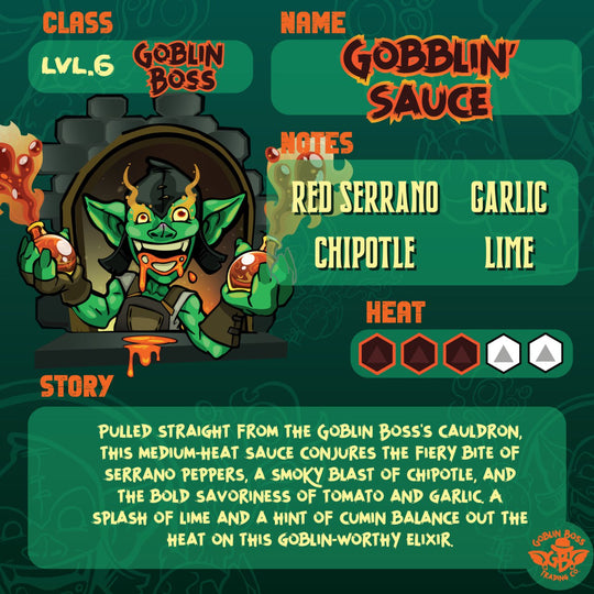 Goblin Boss Gobblin&#39; Sauce Hot Sauce